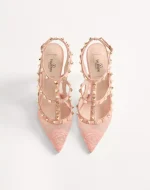 Valentino Rockstud Lace Pump With Straps 100Mm - Image 5